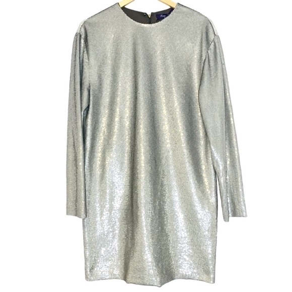 NWT Ralph Lauren Purple Label Runway Collection Silver Sequin Sheath Dress 8 - Picture 6 of 14